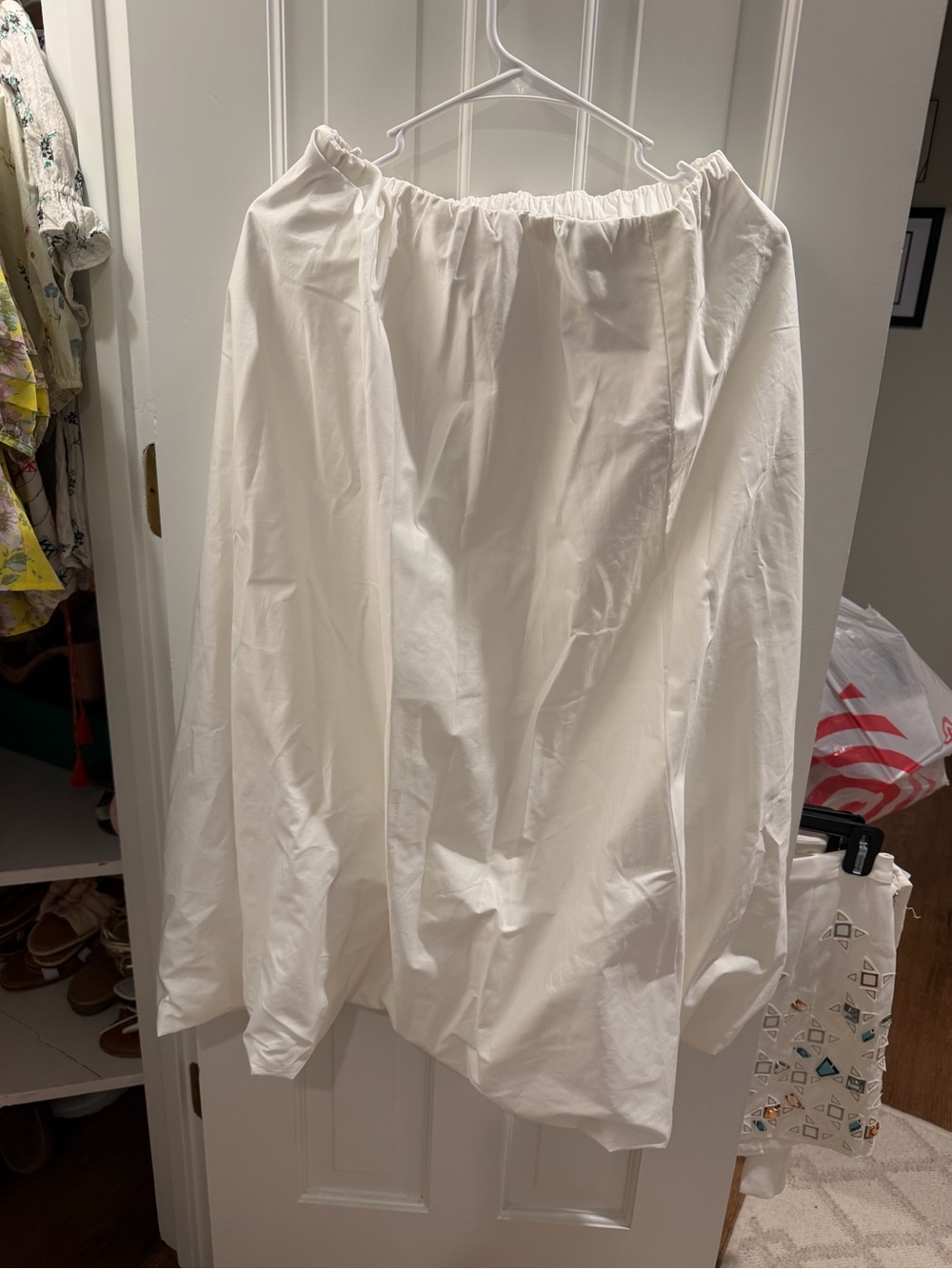 Zara Off-Shoulder White A-Line Skirt